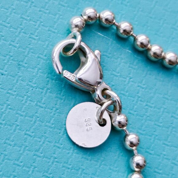 Vintage Tiffany & Co. Large Heart Padlock & Key 18k Silver Pendant Necklace 34” - Picture 5 of 8